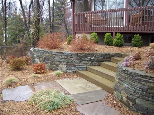 Retaining Wall, Steps, Walkway 